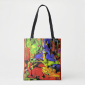 Abstract kunstwerk van Franz Marc, Vechtende vorme Tote Bag (Voorkant)