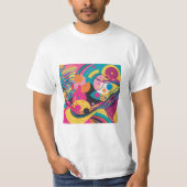 Abstract kunstwerkontwerp dat levendig is t-shirt (Voorkant)
