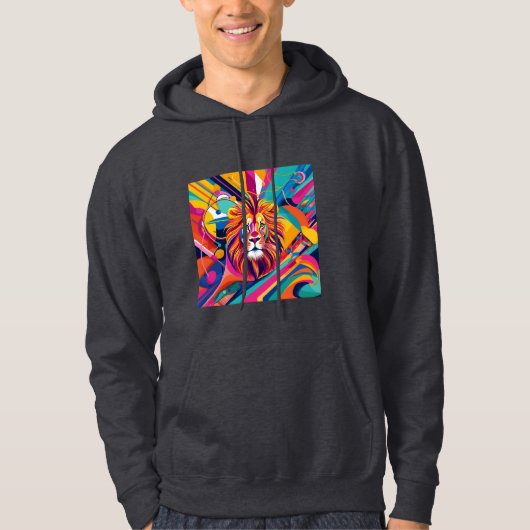Abstract kunstwerkontwerp Leeuw die levendig is, Hoodie (Voorkant)