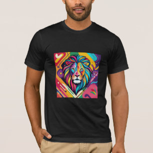 Abstract kunstwerkontwerp Leeuw die levendig is, T-shirt