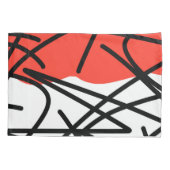 Abstract kunstzwart-witminimalisme kussensloop (Achterkant)