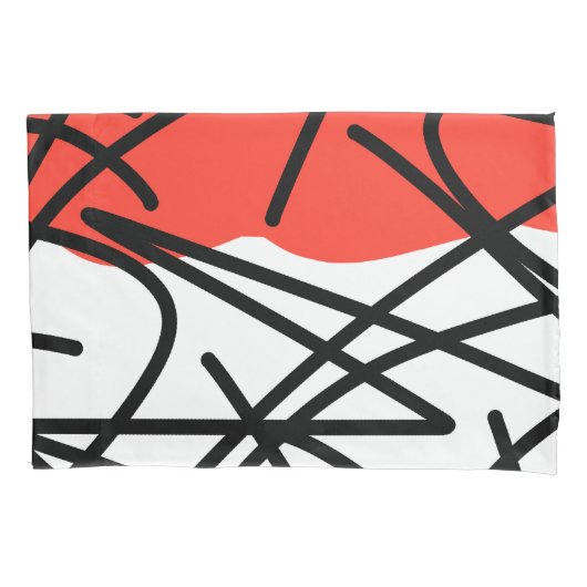 Abstract kunstzwart-witminimalisme kussensloop (Voorkant)