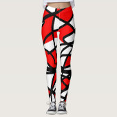 Abstract kunstzwart-witminimalisme leggings (Voorkant)