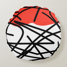 Abstract kunstzwart-witminimalisme rond kussen