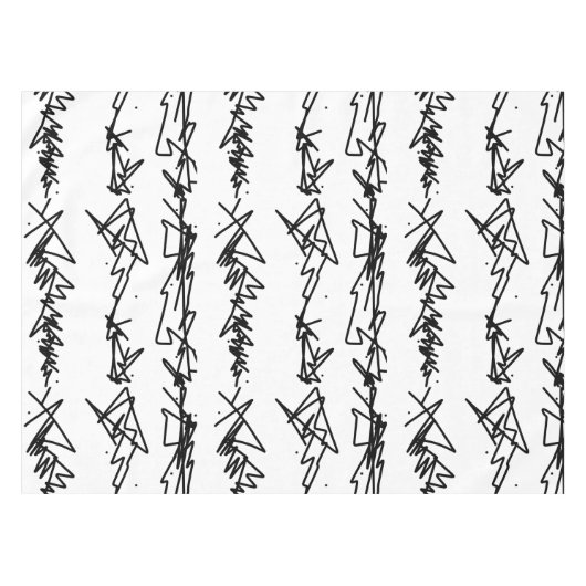 Abstract kunstzwart-witminimalisme tafelkleed (Voorkant (Horizontaal))