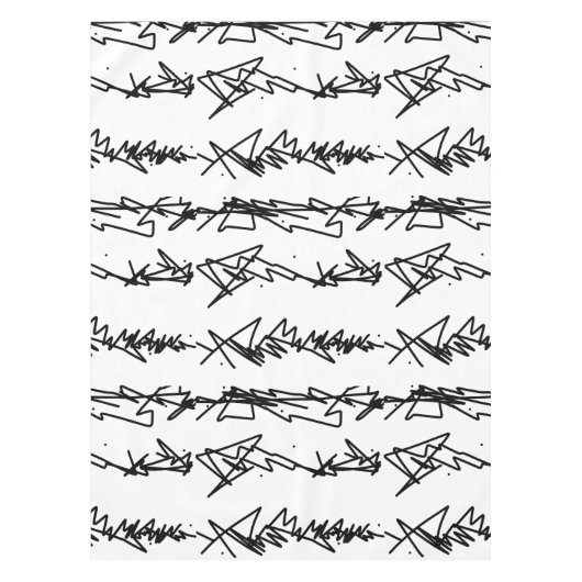 Abstract kunstzwart-witminimalisme tafelkleed (Voorkant)