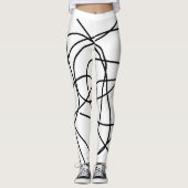 Abstract kunstzwart-wittekenteken minimalisme leggings (Voorkant)