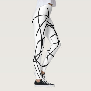 Abstract kunstzwart-wittekenteken minimalisme leggings