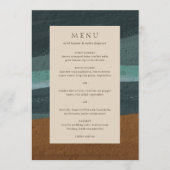 Abstract Kust Chic Moderne Trouwdag Menu (Voorkant)