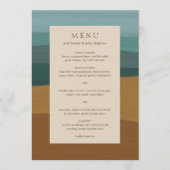 Abstract Kust Chic Moderne Trouwdag Menu (Voorkant)