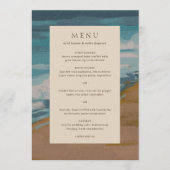 Abstract Kust Chic Moderne Trouwdag Menu (Voorkant)