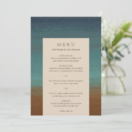 Abstract Kust Chic Moderne Trouwdag Menu