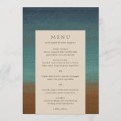Abstract Kust Chic Moderne Trouwdag Menu (Voorkant)