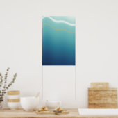 Abstract kust oceaan golf wandkunst poster (Keuken)