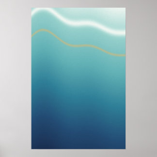 Abstract kust oceaan golf wandkunst poster