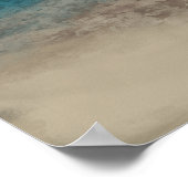 Abstract kustlandschap in turkoois en beige poster (Hoek)