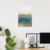 Abstract kustlandschap in turkoois en beige poster (Thuiskantoor)
