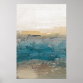Abstract kustlandschap in turkoois en beige poster (Voorkant)