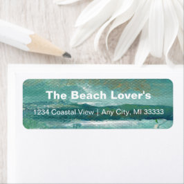Abstract Kustwerk Blauwgroen personaliseren Etiket