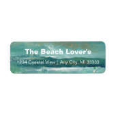 Abstract  Kustwerk Blauwgroen personaliseren Etiket (Voorkant)