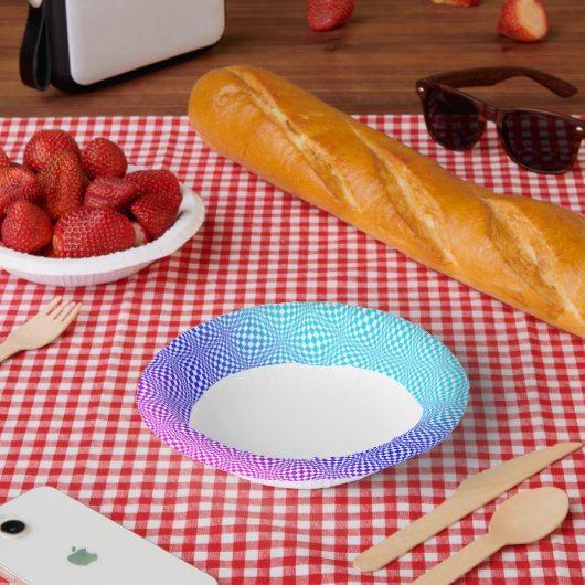 Abstract L Blauw Roze n Paarse Papieren Kommen (Picknick)