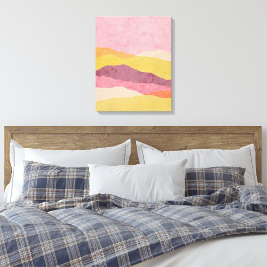 Abstract laag landschap in warme tonen canvas afdruk (Insitu (Slaapkamer))
