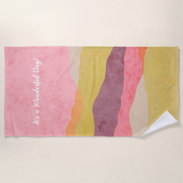 Abstract laaglandschap van papier in warme tonen strandlaken