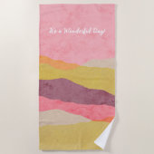 Abstract laaglandschap van papier in warme tonen strandlaken (Voorkant)