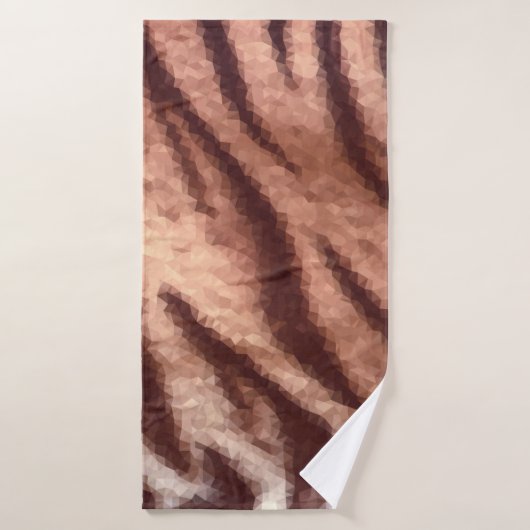 Abstract laagpoly-tijgerbonpatroon. Natuur Badhanddoek (Badhanddoek)