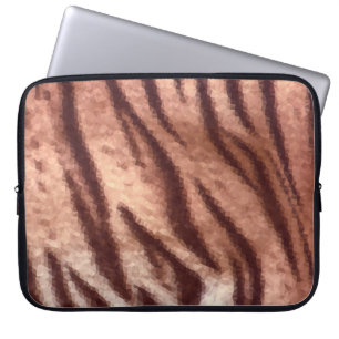 Abstract laagpoly-tijgerbonpatroon. Natuur Laptop Sleeve