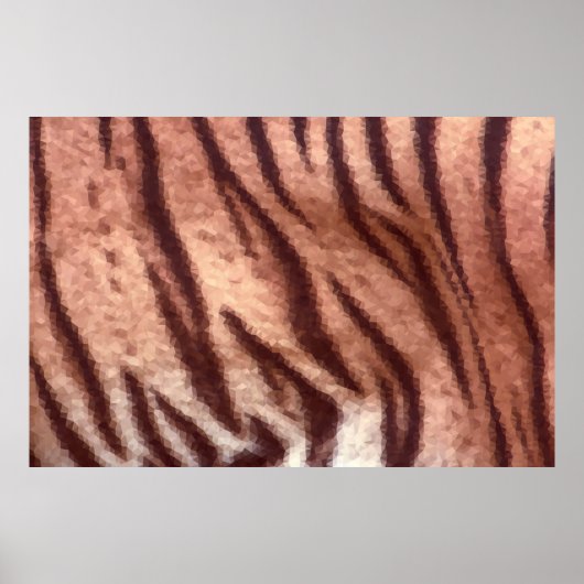 Abstract laagpoly-tijgerbonpatroon. Natuur Poster (Voorkant)