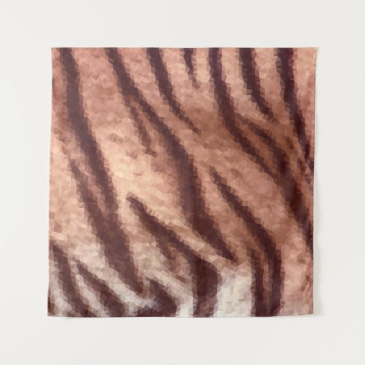 Abstract laagpoly-tijgerbonpatroon. Natuur Wandkleed (Voorkant)