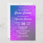 Abstract Lacy Artwork Paarse Roze Vrijgezellenfees Kaart (Voorkant)