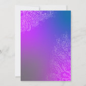Abstract Lacy Artwork Paarse Roze Vrijgezellenfees Kaart (Achterkant)