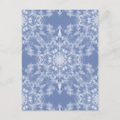 Abstract Lacy Fractal Snowflake Pattern op Blue Feestdagenkaart (Voorkant)