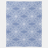 Abstract Lacy Fractal Snowflake Pattern op Blue Fleece Deken (Voorkant)