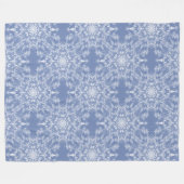Abstract Lacy Fractal Snowflake Pattern op Blue Fleece Deken (Voorkant (Horizontaal))
