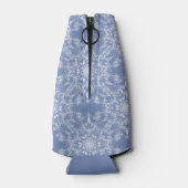 Abstract Lacy Fractal Snowflake Pattern op Blue Flesjeskoeler (Achterkant)