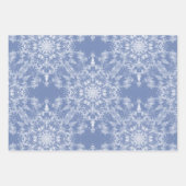 Abstract Lacy Fractal Snowflake Pattern op Blue Inpakpapier Vel (Voorkant)
