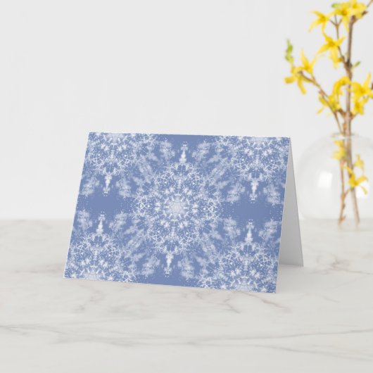 Abstract Lacy Fractal Snowflake Pattern op Blue Kaart (Gele Bloem)