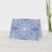 Abstract Lacy Fractal Snowflake Pattern op Blue Kaart (Voorkant)