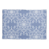 Abstract Lacy Fractal Snowflake Pattern op Blue Kussensloop (Achterkant)