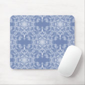 Abstract Lacy Fractal Snowflake Pattern op Blue Muismat (Met muis)