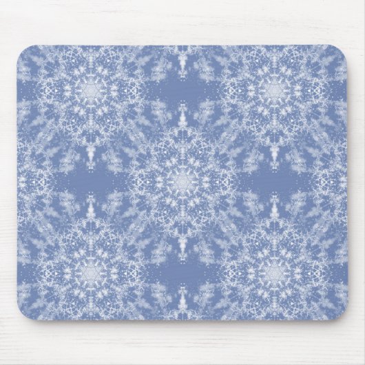 Abstract Lacy Fractal Snowflake Pattern op Blue Muismat (Voorkant)