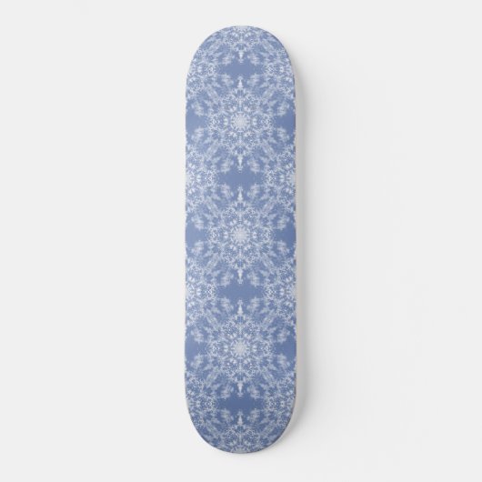 Abstract Lacy Fractal Snowflake Pattern op Blue Persoonlijk Skateboard (Voorkant)