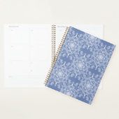 Abstract Lacy Fractal Snowflake Pattern op Blue Planner (Display)