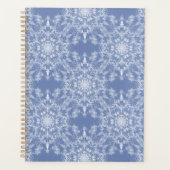 Abstract Lacy Fractal Snowflake Pattern op Blue Planner (Voorkant)