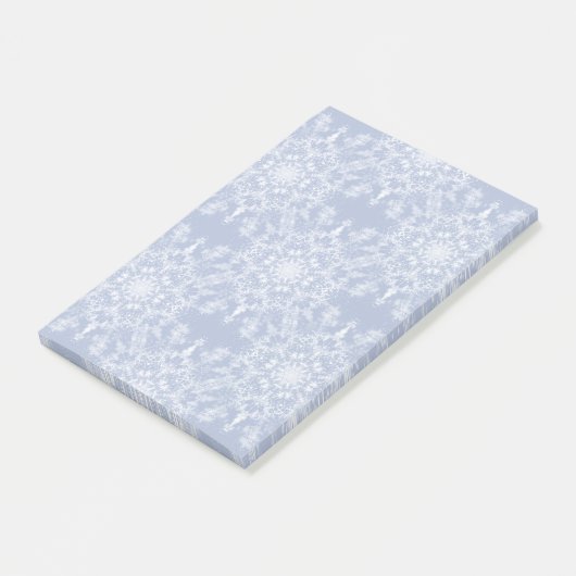 Abstract Lacy Fractal Snowflake Pattern op Blue Post-it® Notes (Schuin)