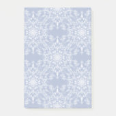 Abstract Lacy Fractal Snowflake Pattern op Blue Post-it® Notes (Voorkant)