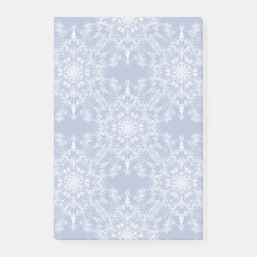 Abstract Lacy Fractal Snowflake Pattern op Blue Post-it® Notes (Voorkant)